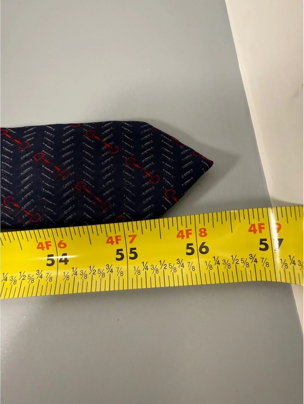 Vintage Gucci Navy and Red Horsebit silk tie for men